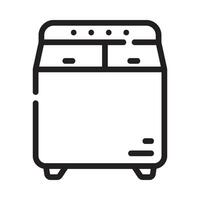 washing machine Line Icon White Background vector