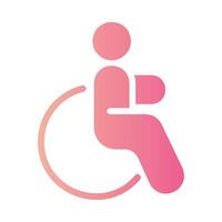 disability Flat Gradient Icon White Background vector