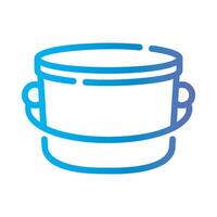 bucket Line Gradient Icon White Background vector