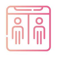 toilet Line Gradient Icon White Background vector