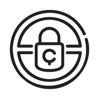 privacy Line Icon White Background vector