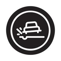 pothole Glyph Icon White Background vector