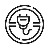 no plug Line Icon White Background vector