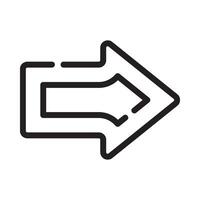 one way Line Icon White Background vector