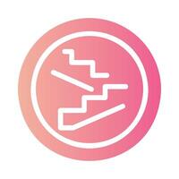 stairs Flat Gradient Icon White Background vector
