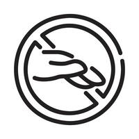 dont touch Line Icon White Background vector