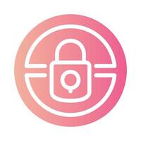 privacy Flat Gradient Icon White Background vector