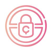 privacy Line Gradient Icon White Background vector