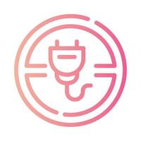 no plug Line Gradient Icon White Background vector