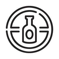 no alcohol Line Icon White Background vector