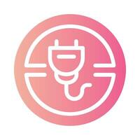 no plug Flat Gradient Icon White Background vector