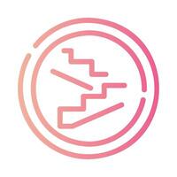 stairs Line Gradient Icon White Background vector