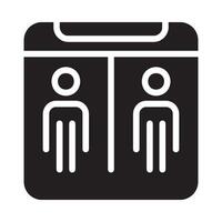 toilet Glyph Icon White Background vector