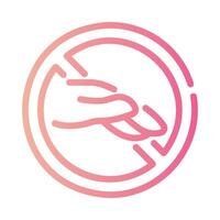 dont touch Line Gradient Icon White Background vector