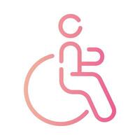 disability Line Gradient Icon White Background vector