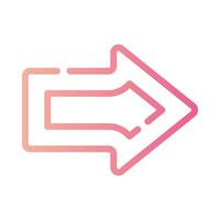 one way Line Gradient Icon White Background vector