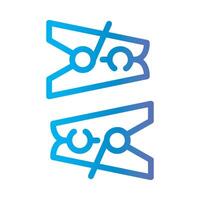 clothespin Line Gradient Icon White Background vector
