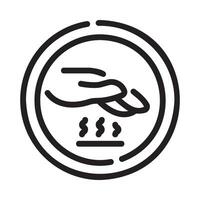 hot surface Line Icon White Background vector