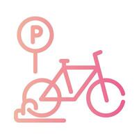 bicycle parking,bike Line Gradient Icon White Background vector