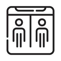 toilet Line Icon White Background vector