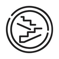 stairs Line Icon White Background vector
