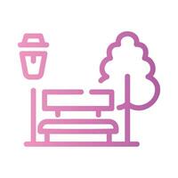 park Line Gradient Icon White Background vector