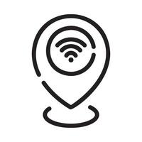 location Line Icon White Background vector