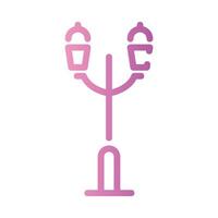 street lights Line Gradient Icon White Background vector