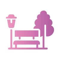 park Flat Gradient Icon White Background vector