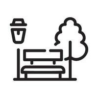 park Line Icon White Background vector