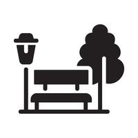 park Glyph Icon White Background vector