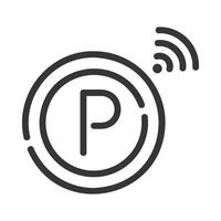 parking Line Icon White Background vector