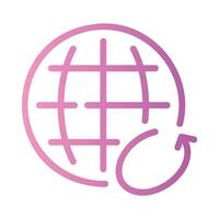 globe Line Gradient Icon White Background vector