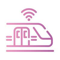 train Line Gradient Icon White Background vector