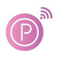 parking Flat Gradient Icon White Background vector