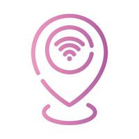 location Line Gradient Icon White Background vector