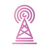 signal tower Line Gradient Icon White Background vector
