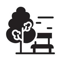 garden Glyph Icon White Background vector