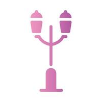 street lights Flat Gradient Icon White Background vector