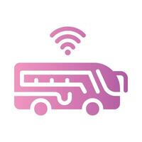 bus Flat Gradient Icon White Background vector