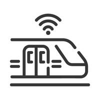 train Line Icon White Background vector