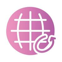 globe Flat Gradient Icon White Background vector