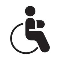 disability Glyph Icon White Background vector