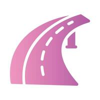 road Flat Gradient Icon White Background vector