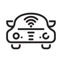 smart car Line Icon White Background vector