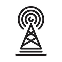 signal tower Line Icon White Background vector