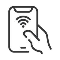 smarthome Line Icon White Background vector