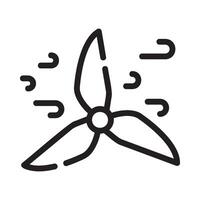wind turbine Line Icon White Background vector
