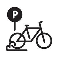 bicycle parking Glyph Icon White Background vector