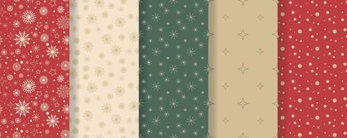 Set of winter seamless patterns for Christmas and New Year vector